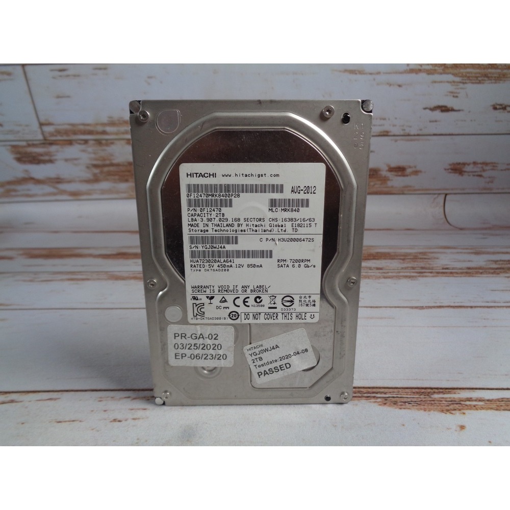 Hitachi Ultrastar 2TB SATA 3.5 HDD HUA723020ALA641 P/N 0F12470 MRK840